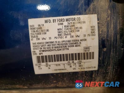 Zdjęcie 13 z 13 samochodu: 2020 FORD EXPLORER XLT VIN:1FMSK8DH1LGA13770 - miniatura