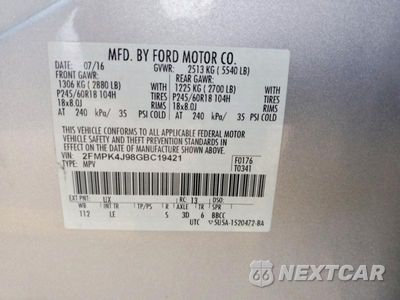 Zdjęcie 13 z 13 samochodu: 2016 FORD EDGE SEL VIN:2FMPK4J98GBC19421 - miniatura