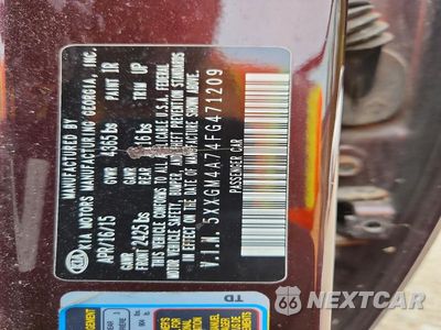 Zdjęcie 12 z 12 samochodu: 2015 KIA OPTIMA LX VIN:5XXGM4A74FG471209 - miniatura