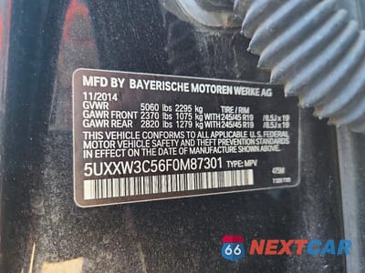 Zdjęcie 13 z 13 samochodu: 2015 BMW X4 XDRIVE28I VIN:5UXXW3C56F0M87301 - miniatura