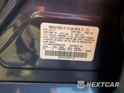 Zdjęcie 12 z 12 samochodu: 2007 INFINITI G35 BASE VIN:JNKBV61E97M721202 - miniatura