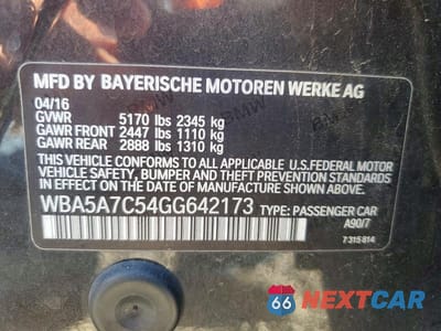Zdjęcie 12 z 12 samochodu: 2016 BMW 528 XI VIN:WBA5A7C54GG642173 - miniatura