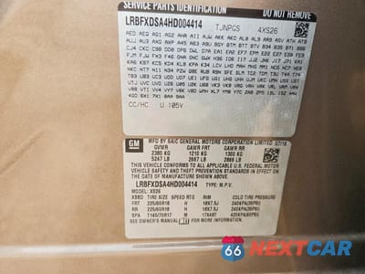 Zdjęcie 12 z 12 samochodu: 2017 BUICK ENVISION ESSENCE VIN:LRBFXDSA4HD004414 - miniatura