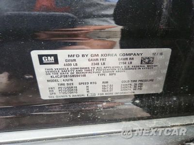 Zdjęcie 12 z 12 samochodu: 2016 BUICK ENCORE CONVENIENCE VIN:KL4CJFSB1GB594148 - miniatura