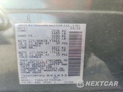 Zdjęcie 12 z 12 samochodu: 2016 NISSAN ROGUE SL VIN:5N1AT2MT4GC841433 - miniatura