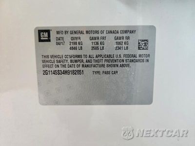 Zdjęcie 12 z 12 samochodu: 2017 CHEVROLET IMPALA PREMIER VIN:2G1145S34H9182051 - miniatura