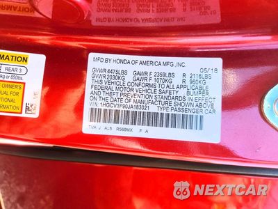 Zdjęcie 13 z 13 samochodu: 2018 HONDA ACCORD TOURING VIN:1HGCV1F90JA183021 - miniatura