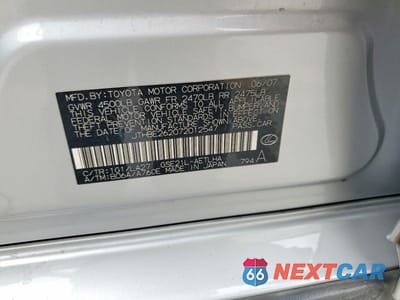 Zdjęcie 12 z 12 samochodu: 2007 LEXUS IS 350 VIN:JTHBE262072012547 - miniatura