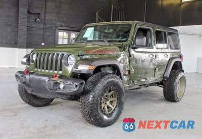 Drugie zdjęcie samochodu z przodu: 2021 JEEP WRANGLER UNLIMITED RUBICON VIN:1C4JJXFM7MW536211 - miniatura