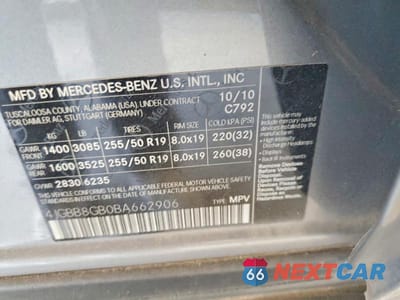Zdjęcie 13 z 13 samochodu: 2011 MERCEDES-BENZ ML 350 4MATIC VIN:4JGBB8GB0BA662906 - miniatura