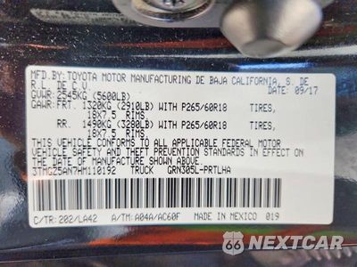 Zdjęcie 13 z 13 samochodu: 2017 TOYOTA TACOMA LIMITED VIN:3TMGZ5AN7HM110192 - miniatura