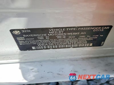 Zdjęcie 13 z 13 samochodu: 2015 BMW 320 I VIN:WBA3B1G59FNT64828 - miniatura