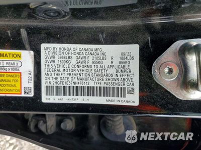 Zdjęcie 12 z 12 samochodu: 2022 HONDA CIVIC SI VIN:2HGFE1E57NH476112 - miniatura