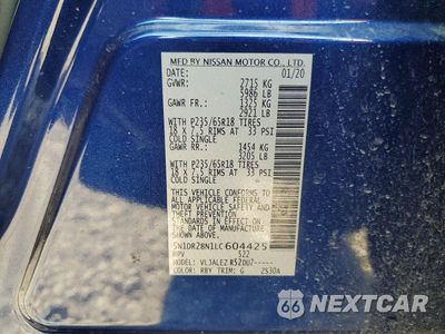 Zdjęcie 14 z 14 samochodu: 2020 NISSAN PATHFINDER SV VIN:5N1DR2BN1LC604425 - miniatura