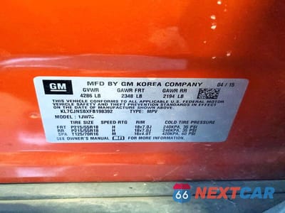 Zdjęcie 14 z 14 samochodu: 2015 CHEVROLET TRAX LTZ VIN:KL7CJNSBXFB198392 - miniatura