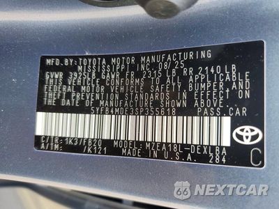Zdjęcie 12 z 12 samochodu: 2025 TOYOTA COROLLA LE VIN:5YFB4MDE3SP355618 - miniatura