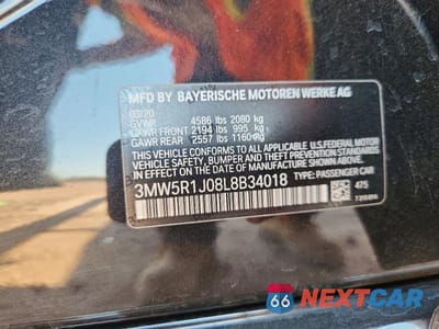 Zdjęcie 12 z 12 samochodu: 2020 BMW 330I VIN:3MW5R1J08L8B34018 - miniatura