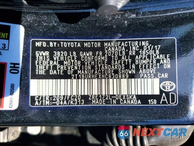 Zdjęcie 13 z 13 samochodu: 2017 TOYOTA COROLLA SE VIN:2T1BURHEXHC830889 - miniatura
