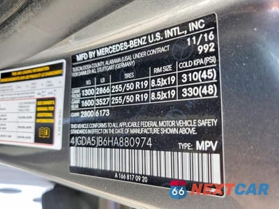 Zdjęcie 13 z 13 samochodu: 2017 MERCEDES-BENZ GLE 350 VIN:4JGDA5JB6HA880974 - miniatura