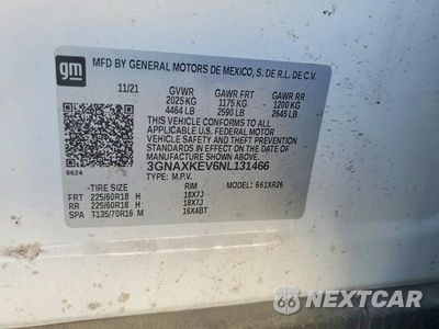 Zdjęcie 12 z 12 samochodu: 2022 CHEVROLET EQUINOX LT VIN:3GNAXKEV6NL131466 - miniatura