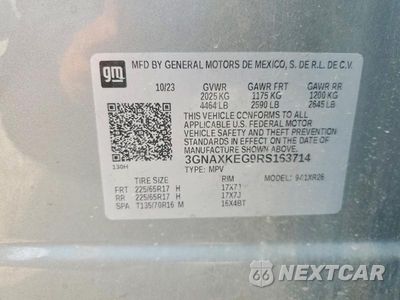 Zdjęcie 12 z 12 samochodu: 2024 CHEVROLET EQUINOX LT VIN:3GNAXKEG9RS163714 - miniatura