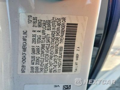 Zdjęcie 12 z 12 samochodu: 2020 HONDA ACCORD SPORT VIN:1HGCV1F35LA018550 - miniatura