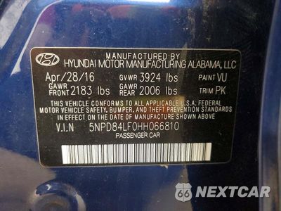 Zdjęcie 12 z 12 samochodu: 2017 HYUNDAI ELANTRA ECO VIN:5NPD84LF0HH066810 - miniatura