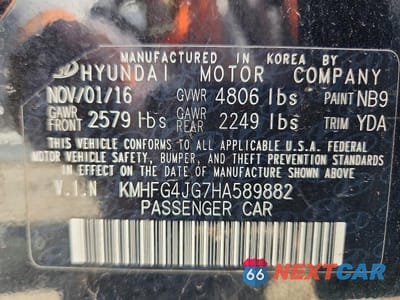 Zdjęcie 13 z 13 samochodu: 2017 HYUNDAI AZERA BASE VIN:KMHFG4JG7HA589882 - miniatura
