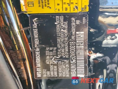 Zdjęcie 12 z 12 samochodu: 2013 BMW 128 I VIN:WBAUN1C55DVR00818 - miniatura