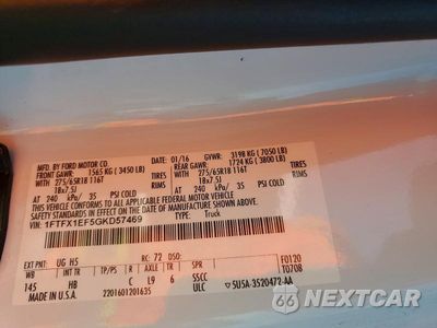 Zdjęcie 12 z 12 samochodu: 2016 FORD F150 SUPER CAB VIN:1FTFX1EF5GKD57469 - miniatura