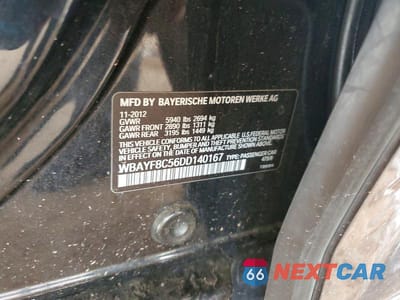 Zdjęcie 12 z 12 samochodu: 2013 BMW 7 SERIES LXI VIN:WBAYF8C56DD140167 - miniatura