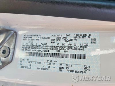 Zdjęcie 13 z 13 samochodu: 2014 FORD ESCAPE SE VIN:1FMCU9G92EUD36884 - miniatura