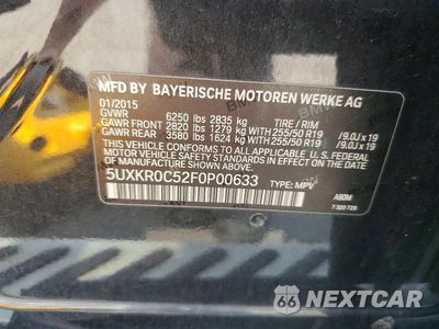 Zdjęcie 13 z 13 samochodu: 2015 BMW X5 XDRIVE35I VIN:5UXKR0C52F0P00633 - miniatura