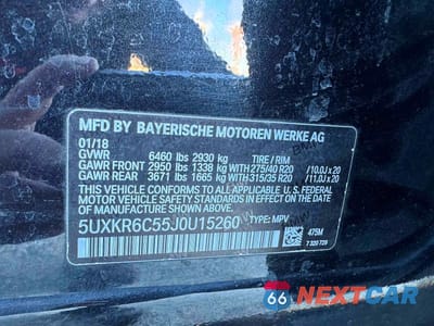 Zdjęcie 10 z 14 samochodu: 2018 BMW X5 XDRIVE50I VIN:5UXKR6C55J0U15260 - miniatura
