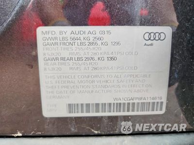 Zdjęcie 13 z 13 samochodu: 2015 AUDI SQ5 PREMIUM PLUS VIN:WA1CGAFP8FA114618 - miniatura