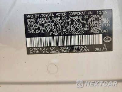 Zdjęcie 12 z 12 samochodu: 2010 LEXUS ES 350 VIN:JTHBK1EG9A2352559 - miniatura