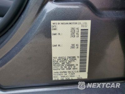 Zdjęcie 12 z 12 samochodu: 2022 NISSAN ALTIMA SV VIN:1N4BL4DV9NN363216 - miniatura
