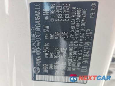 Zdjęcie 13 z 13 samochodu: 2022 HYUNDAI SANTA CRUZ SEL VIN:5NTJB4AE8RH084179 - miniatura