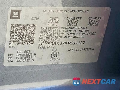 Zdjęcie 14 z 14 samochodu: 2019 CADILLAC ESCALADE LUXURY VIN:1GYS3BKJ7KR311127 - miniatura