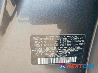 Zdjęcie 12 z 12 samochodu: 2021 GENESIS G80 2.5T VIN:KMTGB4SC7MU078671 - miniatura