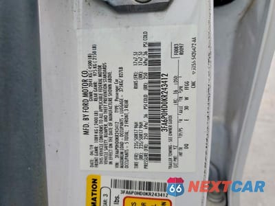 Zdjęcie 12 z 12 samochodu: 2019 FORD FUSION SE VIN:3FA6P0HD0KR243412 - miniatura