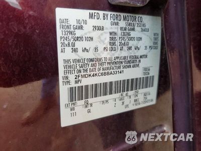 Zdjęcie 13 z 13 samochodu: 2011 FORD EDGE LIMITED VIN:2FMDK4KC6BBA33141 - miniatura