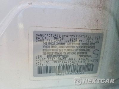 Zdjęcie 12 z 12 samochodu: 2015 NISSAN SENTRA SL VIN:3N1AB7AP6FY323666 - miniatura
