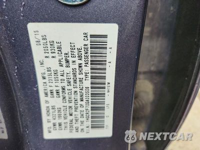 Zdjęcie 13 z 13 samochodu: 2016 HONDA ACCORD EX VIN:1HGCR2F70GA003506 - miniatura