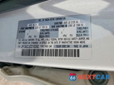 Zdjęcie 13 z 13 samochodu: 2013 MAZDA 5 VIN:JM1CW2CL8D0160890 - miniatura