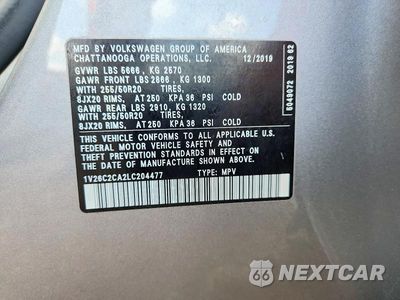 Zdjęcie 13 z 13 samochodu: 2020 VOLKSWAGEN ATLAS CROSS SPORT SE VIN:1V26C2CA2LC204477 - miniatura