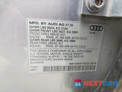 Zdjęcie 14 z 14 samochodu: 2020 AUDI SQ7 PRESTIGE VIN:WA1VWAF76LD013518 - miniatura