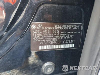 Zdjęcie 12 z 12 samochodu: 2012 BMW 740 LI VIN:WBAKB4C51CC575371 - miniatura