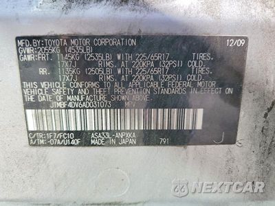 Zdjęcie 14 z 14 samochodu: 2010 TOYOTA RAV4 BASE VIN:JTMBF4DV6AD031073 - miniatura
