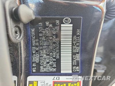 Zdjęcie 12 z 12 samochodu: 2019 LEXUS ES 350 VIN:58ABZ1B11KU049315 - miniatura
